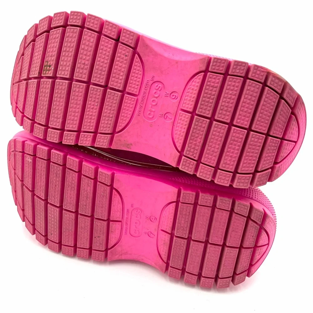 Barbie The Movie Mega Crush Clog Hot Pink Platform Crocs with Jibbitz